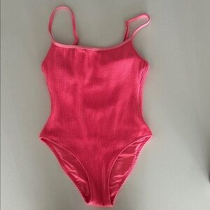 Aerie one piece Pink Ribbed Swimsuit